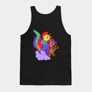 Colorful abstract happy chicken Tank Top